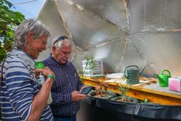Richard touring a Grow Dome Greenhouse