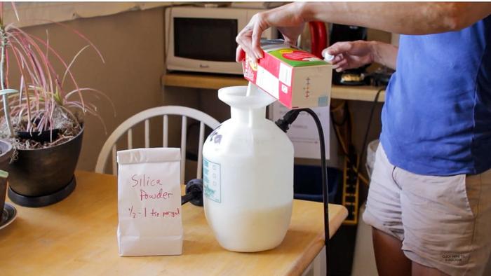 50-50 water and milk mixture can fix powdery mildew