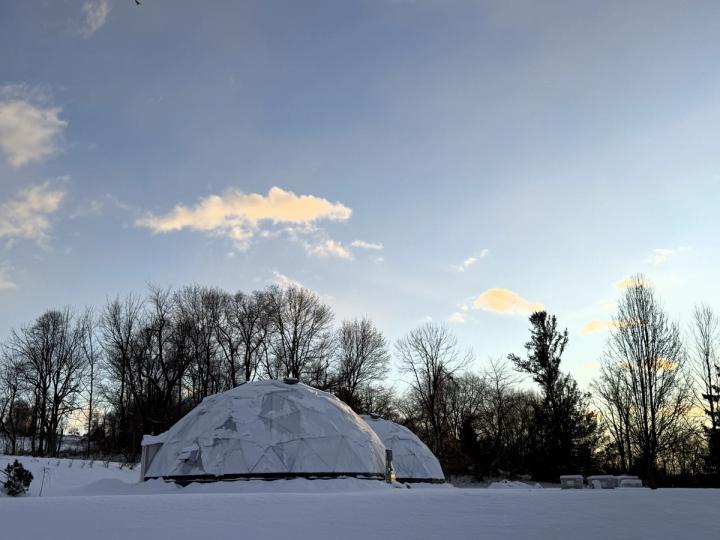 Kula Kamala grow domes in snow