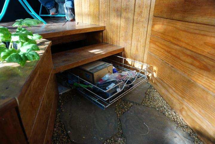 custom storage in greenhouse