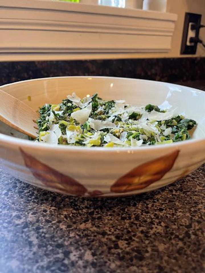 serving leek saute