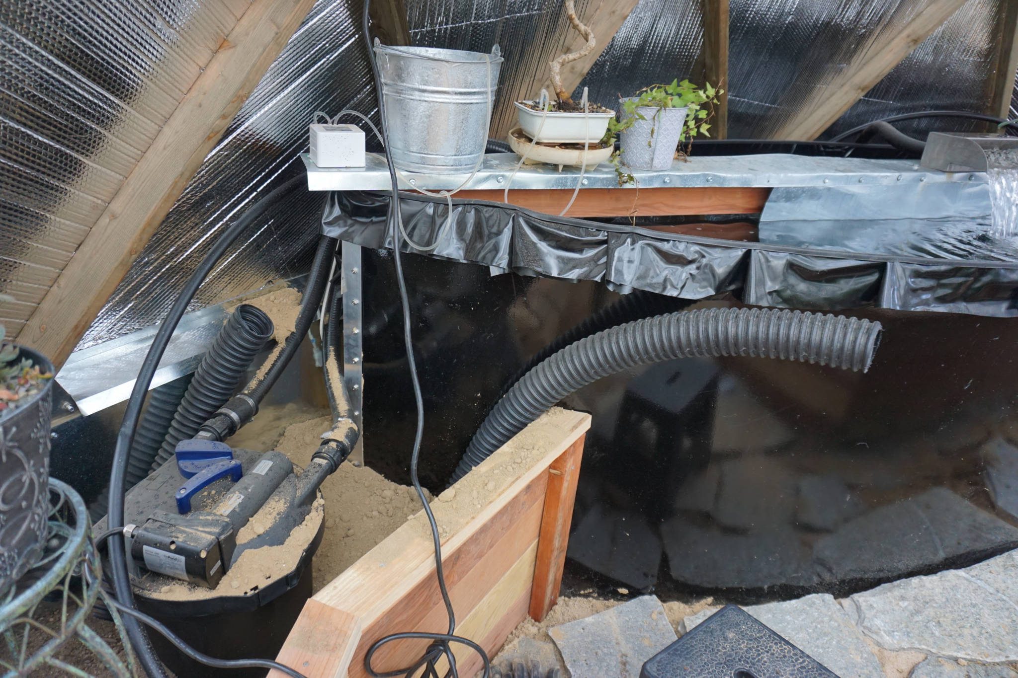 Custom pond pump for greenhouse