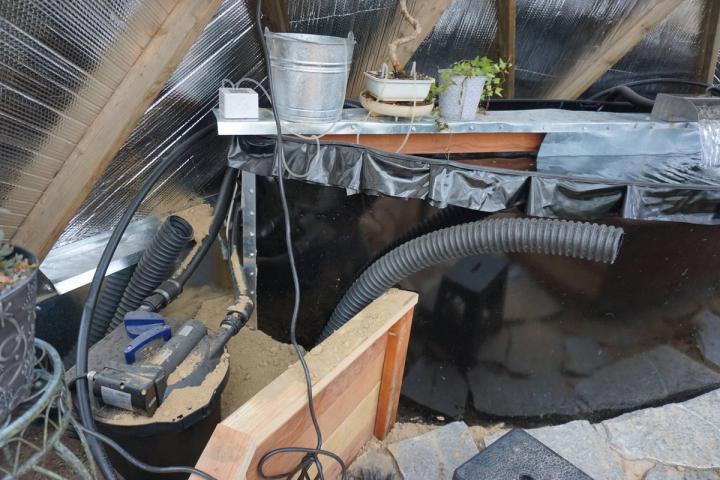 Custom pond pump for greenhouse
