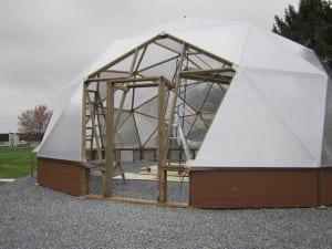 Growing Dome doorway under construction