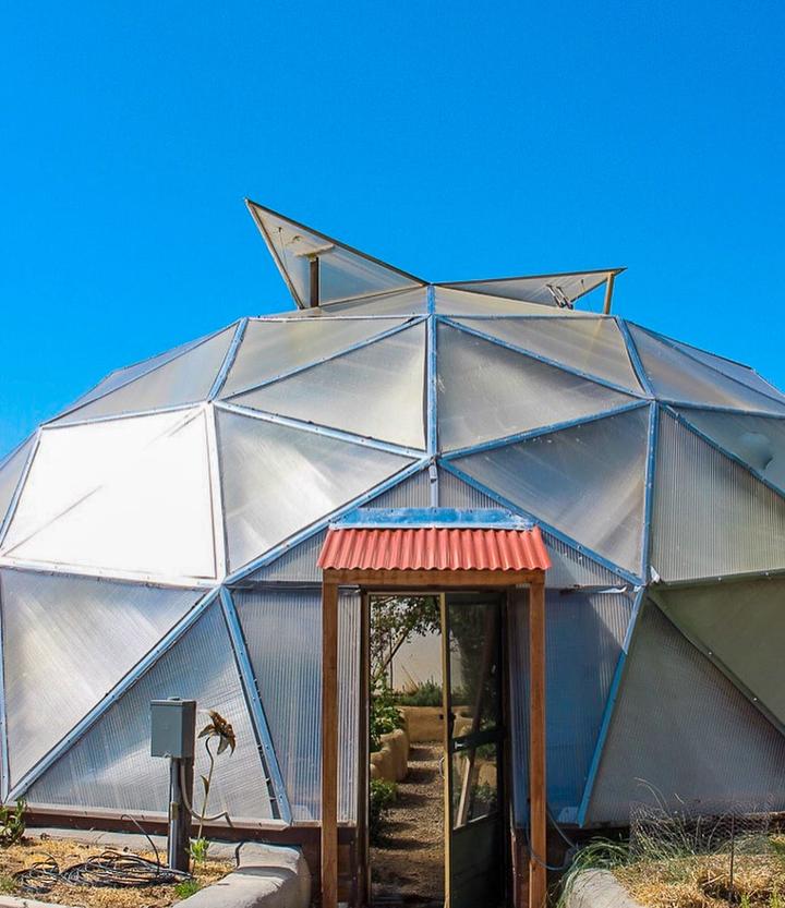 Top Vents open on Growing Dome Greenhouse