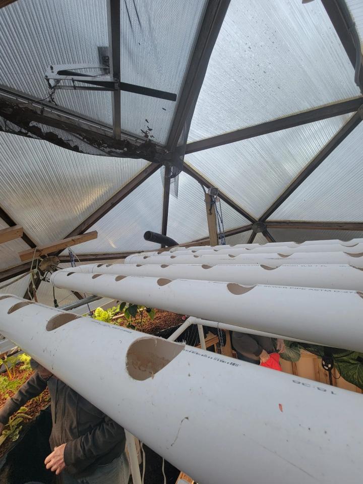 Hydroponics tubes for greenhouse