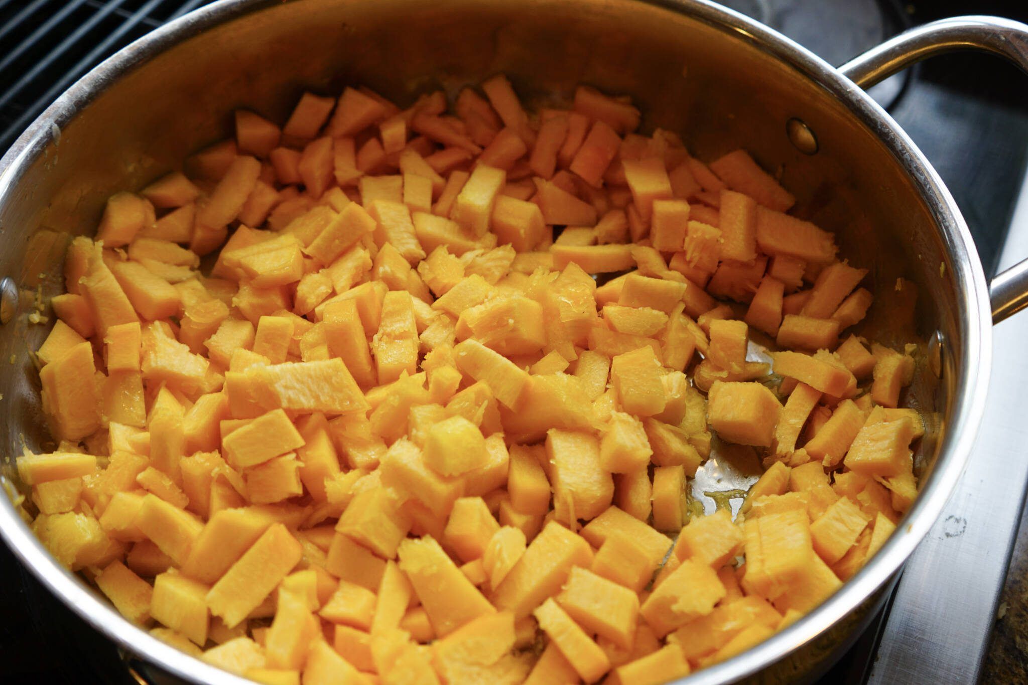 sauteeing pumpkin