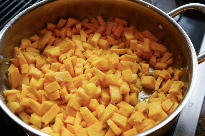 sauteeing pumpkin