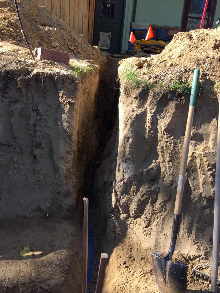 digging the waterline trench