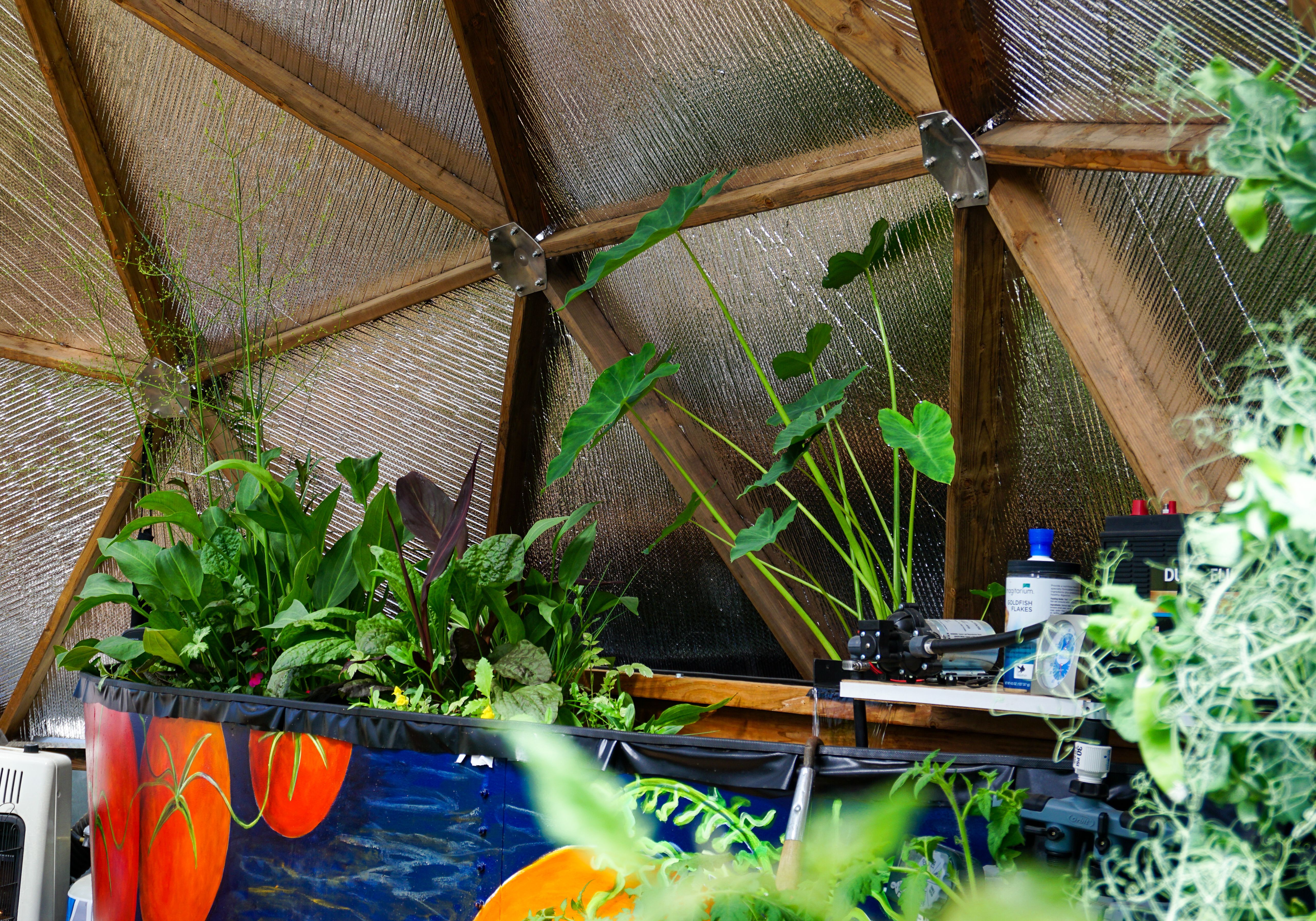 reflectix insulation behind the above-ground pond