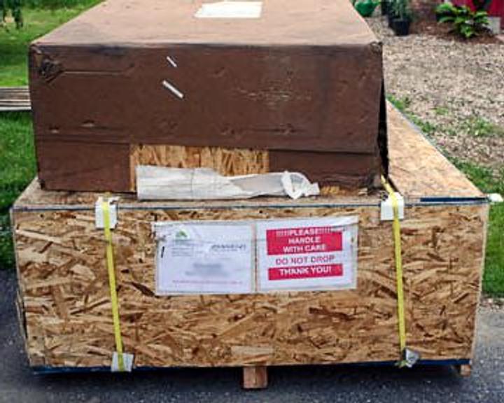 some shipping crates from 18' Growing Dome