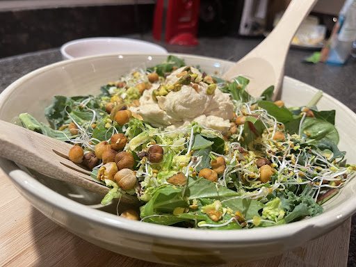 ready to serve Pistachio and Chickpea Caesar Salad