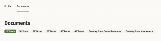 Growing Spaces Account Navigation Menu