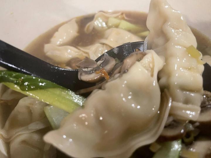 wontons in bok choy soup