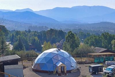 Growing Dome greenhouse in the Appalachian landscape