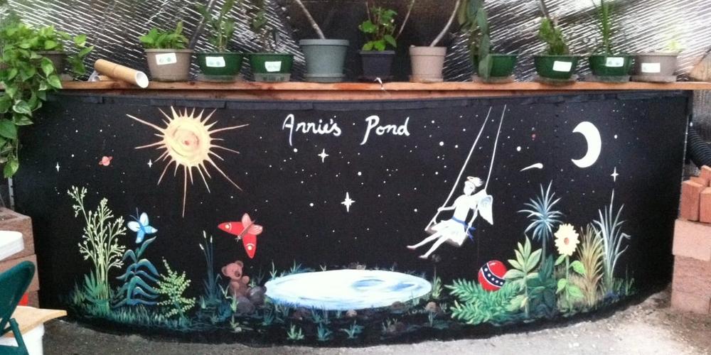 Annie's Pond a painted above grown pond in a greenhouse at littleton academy
