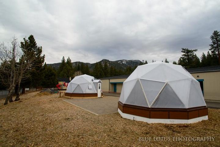 Two 18' Growing Dome greenhouses at an elementary school