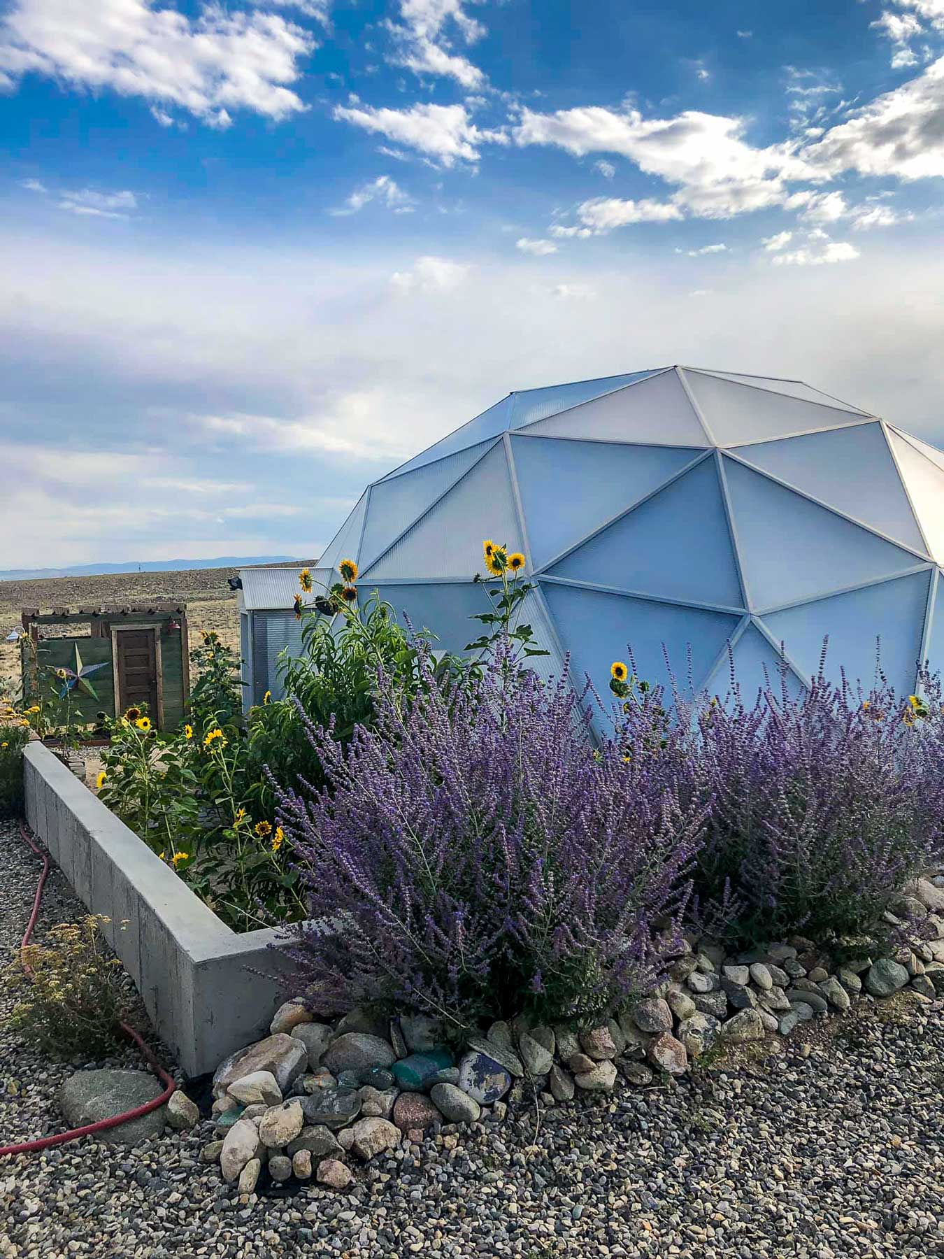 Growing Dome greenhouse in the Nevada high desert