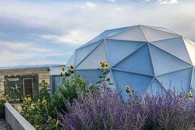Growing Dome greenhouse in the Nevada high desert