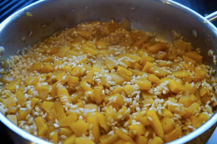 deglazing pumpkin squash risotto