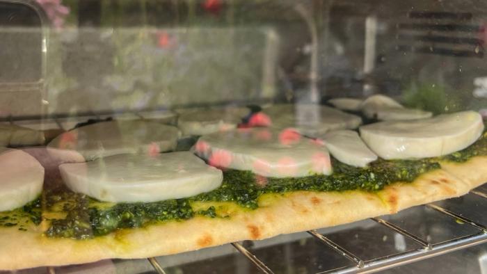 nasturtium pesto flatbread