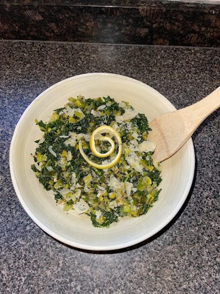 plated leeks