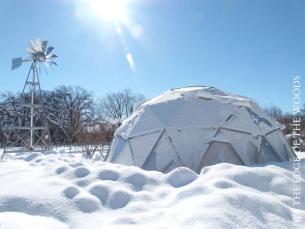 Snowy Homestead Greenhouse on a sunny day