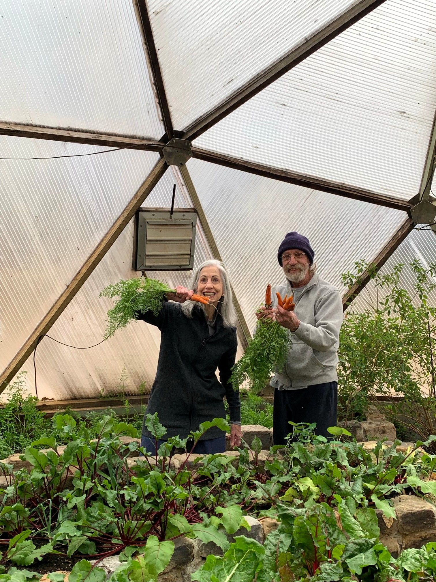 Scotti and Richard Rodgers in their 33' dome