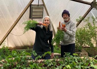 Scotti and Richard Rodgers in their 33' dome