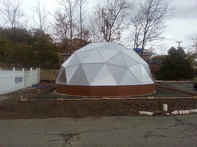 Growing Dome greenhouse at New Jersey non-profit in late fall