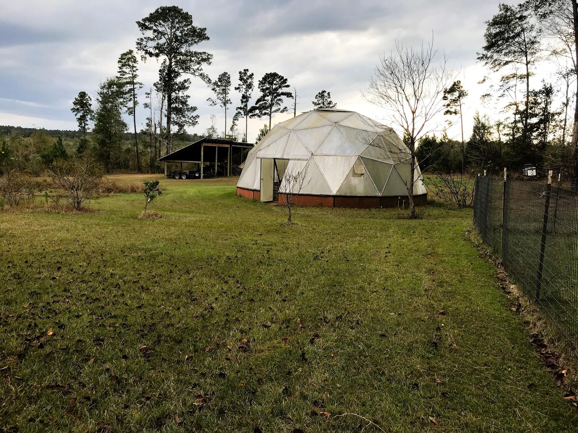 Exterior of a 33-foot Growing Dome on a Louisiana homestead