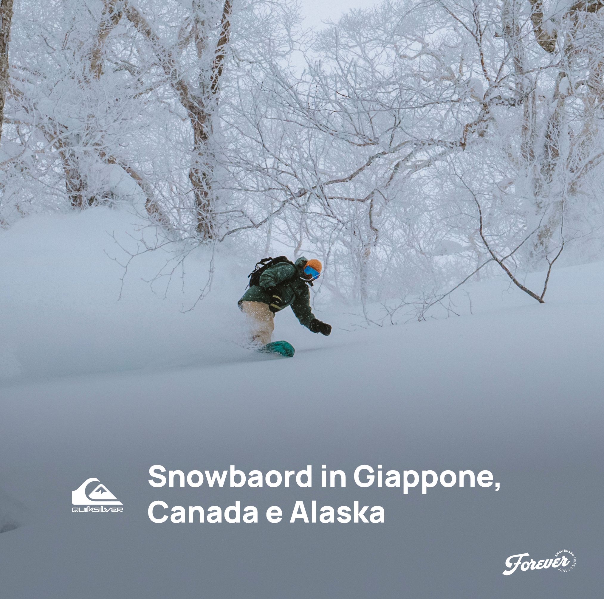 Forever Snowboard e Quiksilver ti portano a snowboardare in Giappone, Canada e Alaska