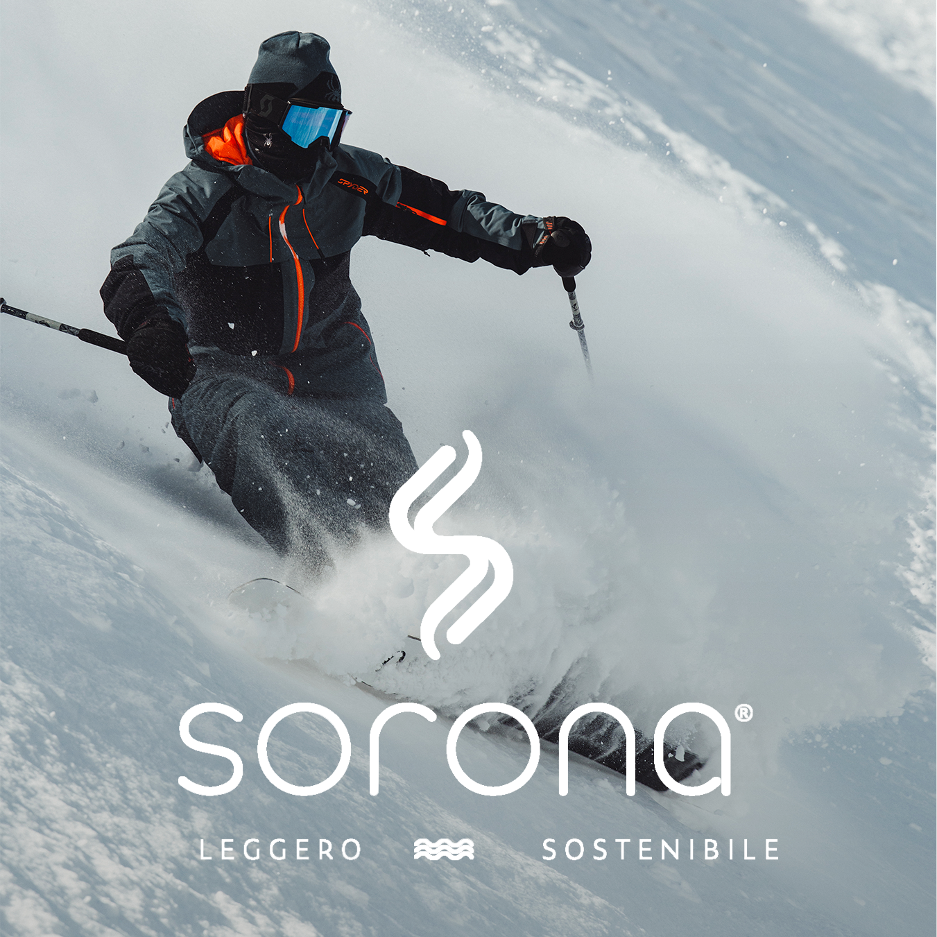 sciatore con logo sorona