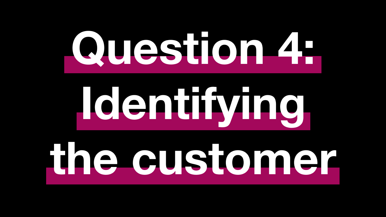 Question 4: Who exactly is the user or customer?