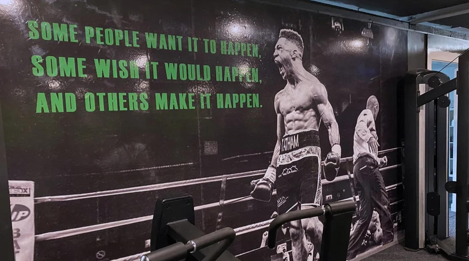 Free weights and strength training area at TNT Fitness gym in Cowan Bridge