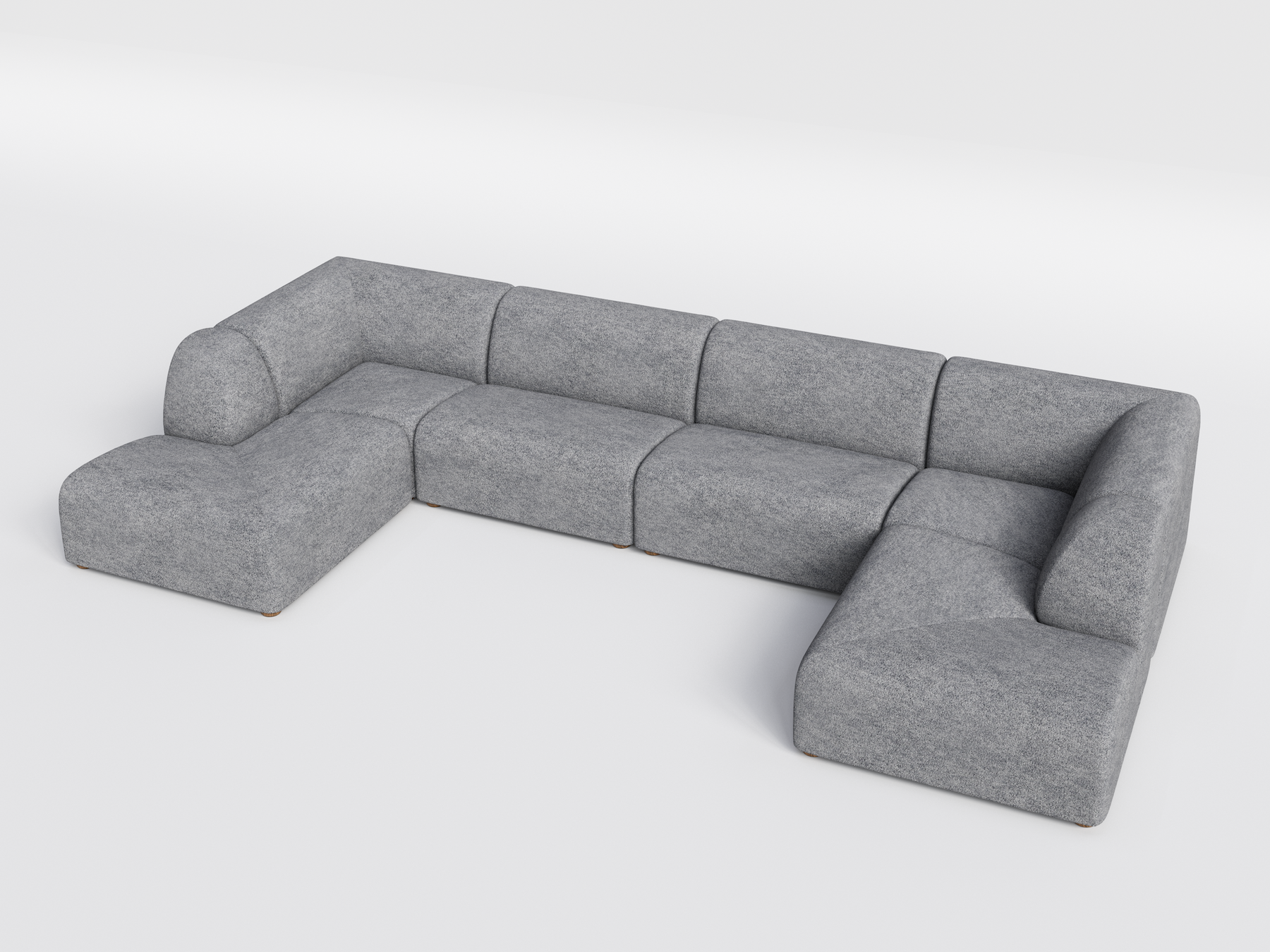 Gray U-shaped modular sectional sofa with two chaises.