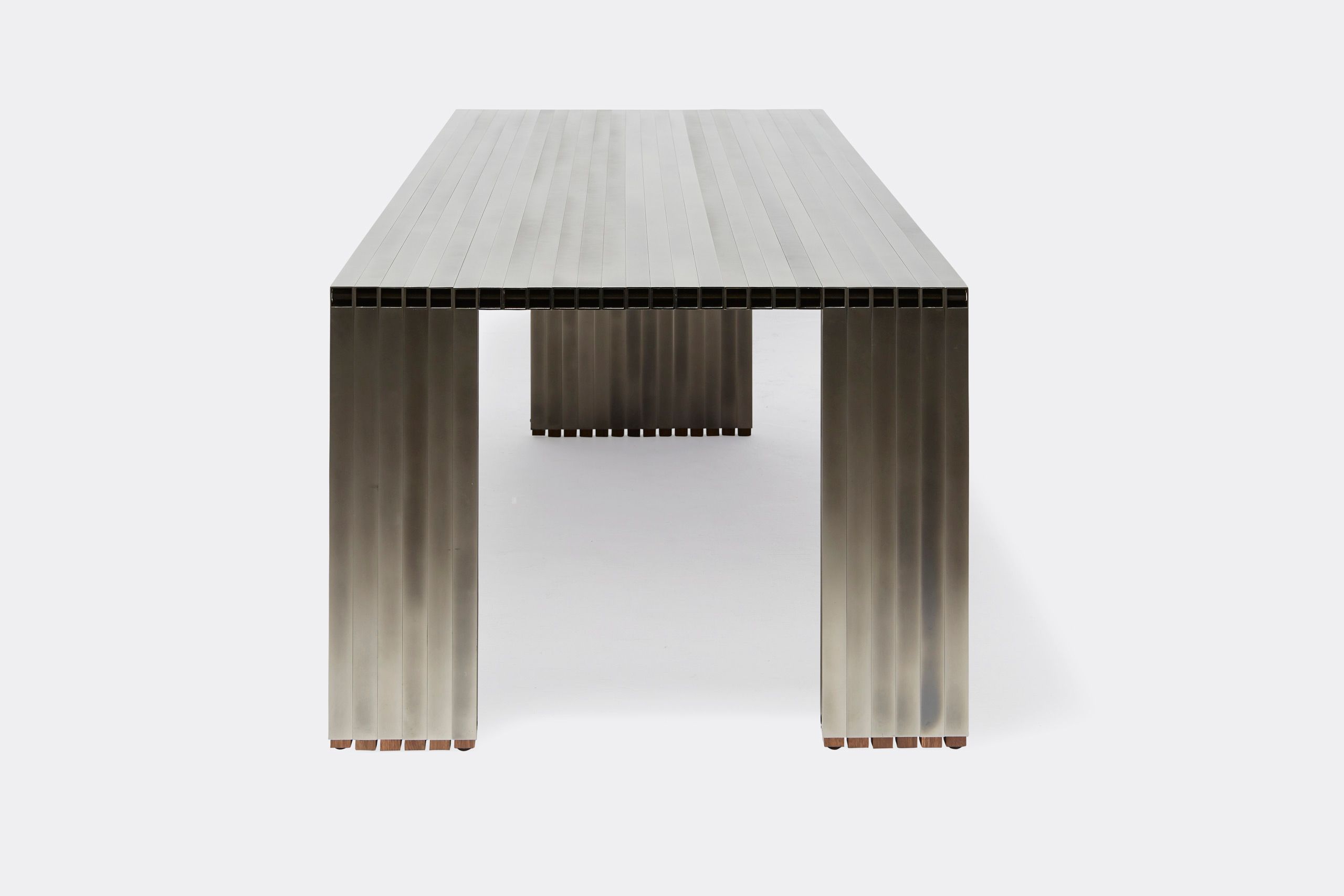 a metal table on a white background