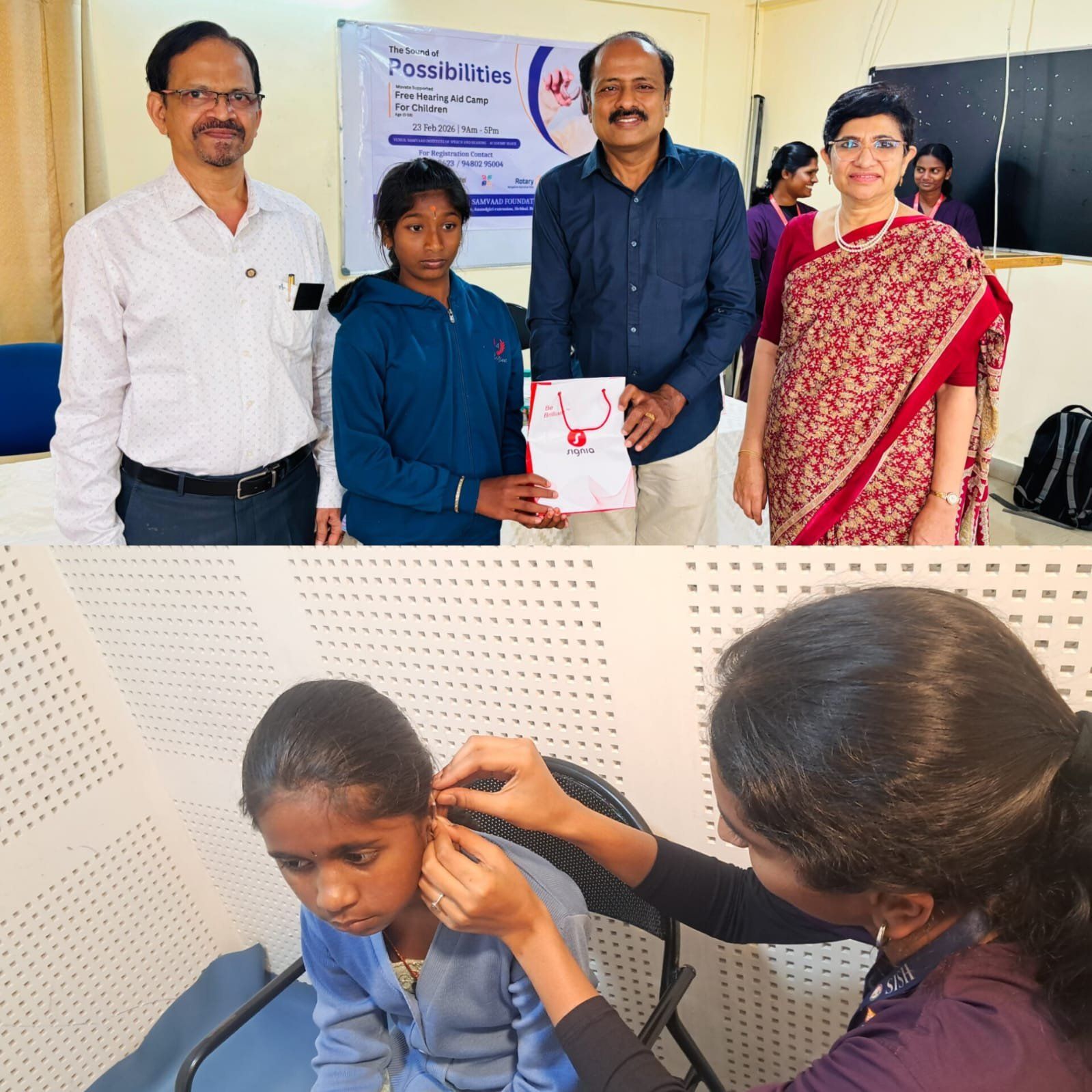 A Free Hearing aid distribution camp for children in collabration with Rotary Rajmahal Vil…