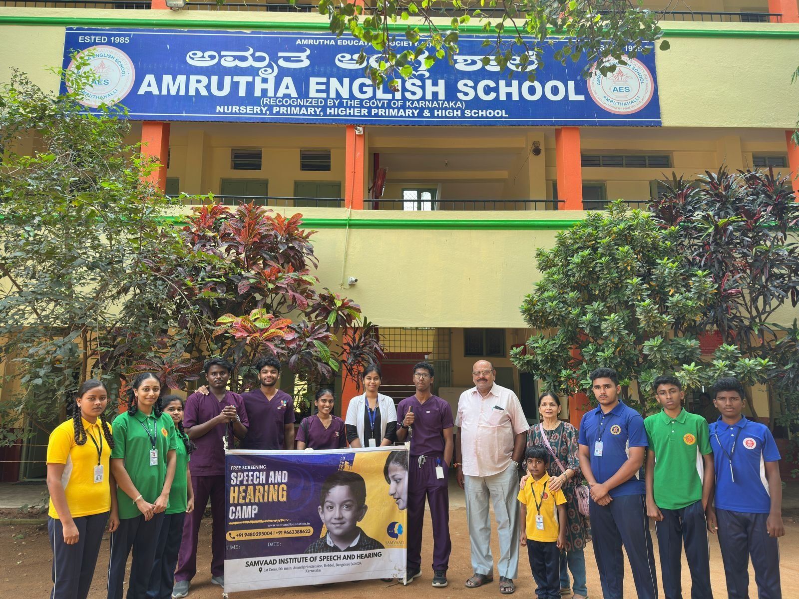 Samvaad Institute conducted speech and language screening for school children at Amrutha E…