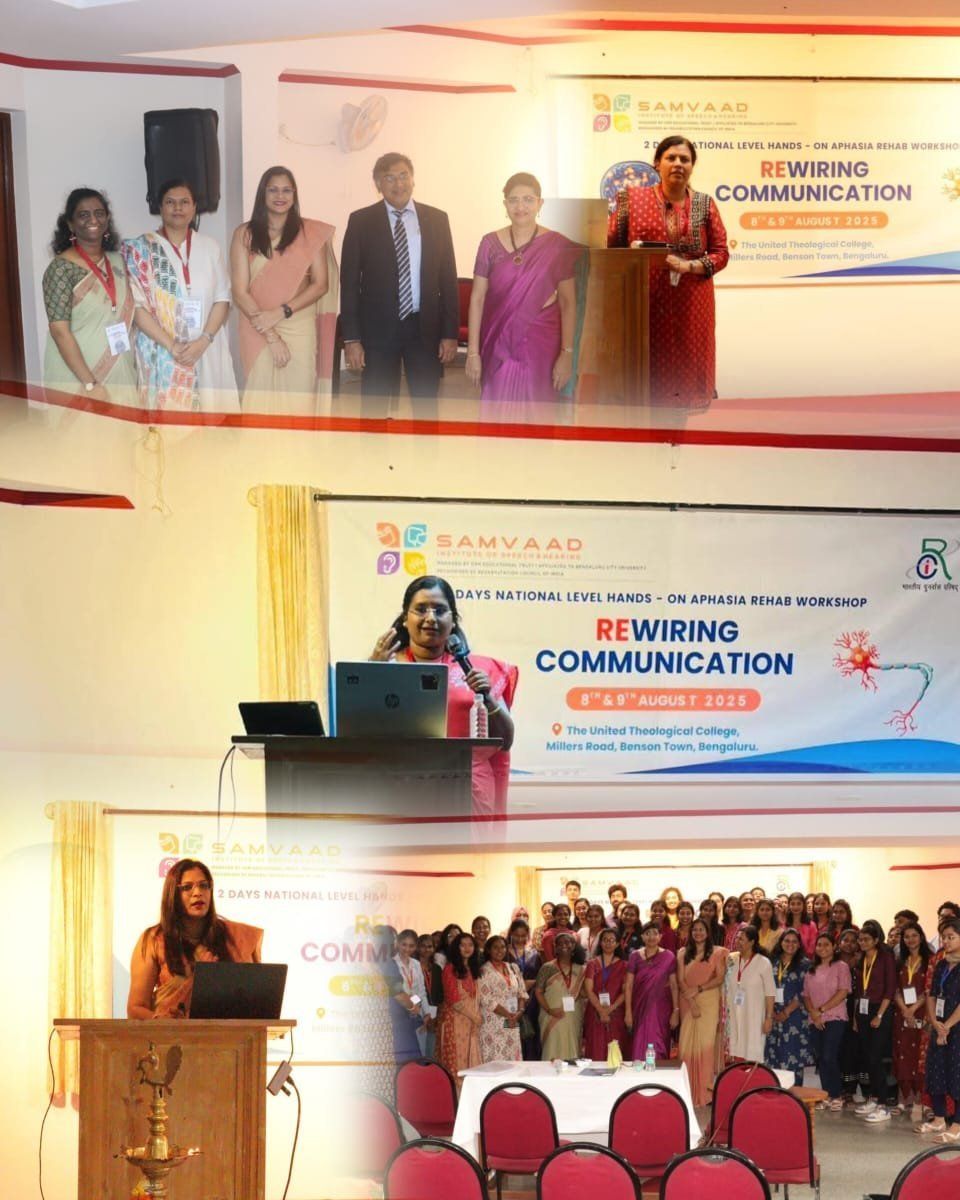 Samvaad Institute of Speech and Hearing organised hands – On Aphasia Rehabilitation worksh…