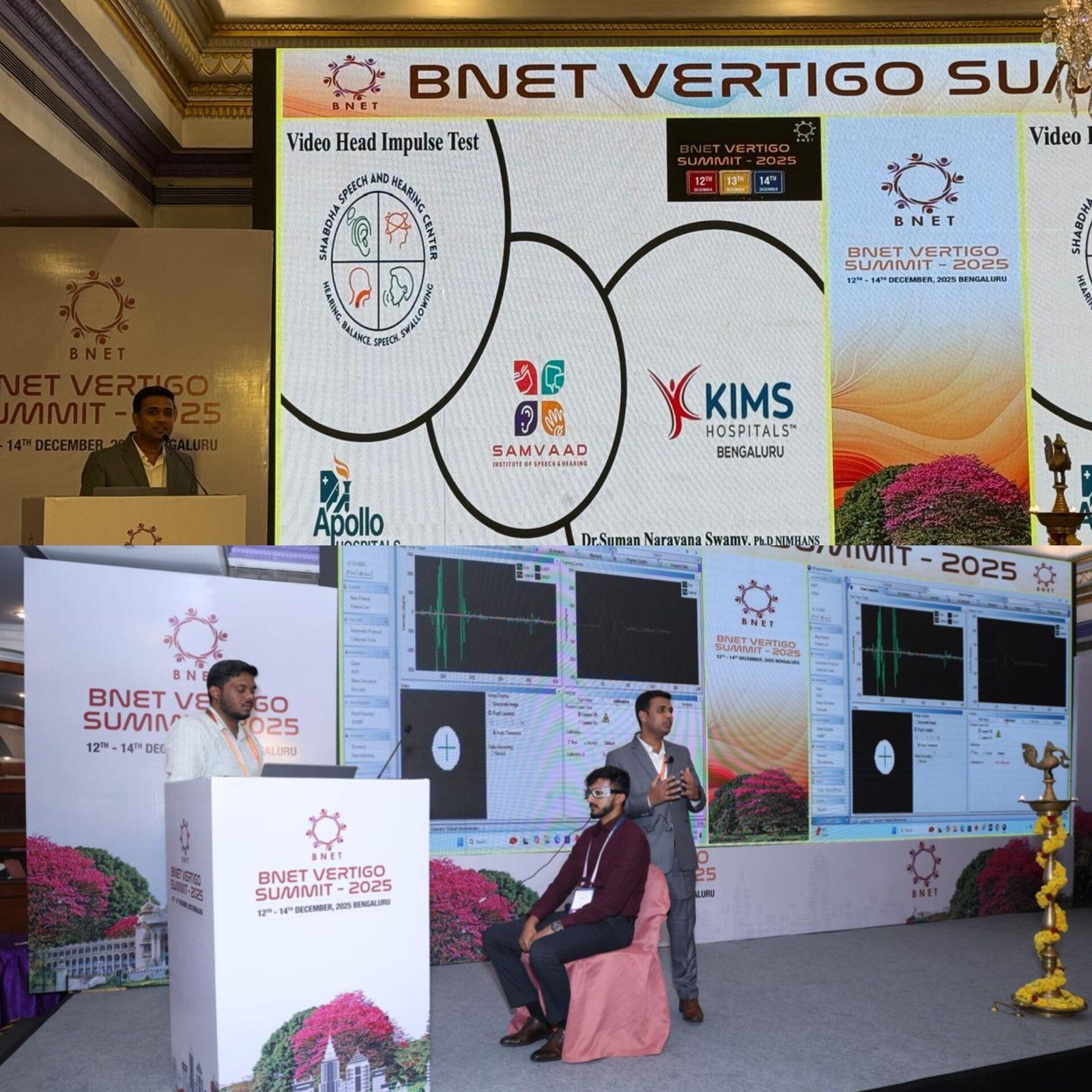 Dr.Suman.N, Associate Professor and Vice Principal, Samvaad Institute gave talk om vHIT and did case discussions at Vertigo Conference conducted by Bangalore Neurology Education Trust (BNET) on 12th December 2025