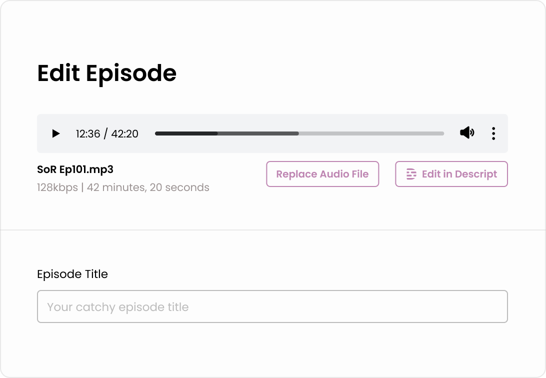 Import your project into Descript in a click