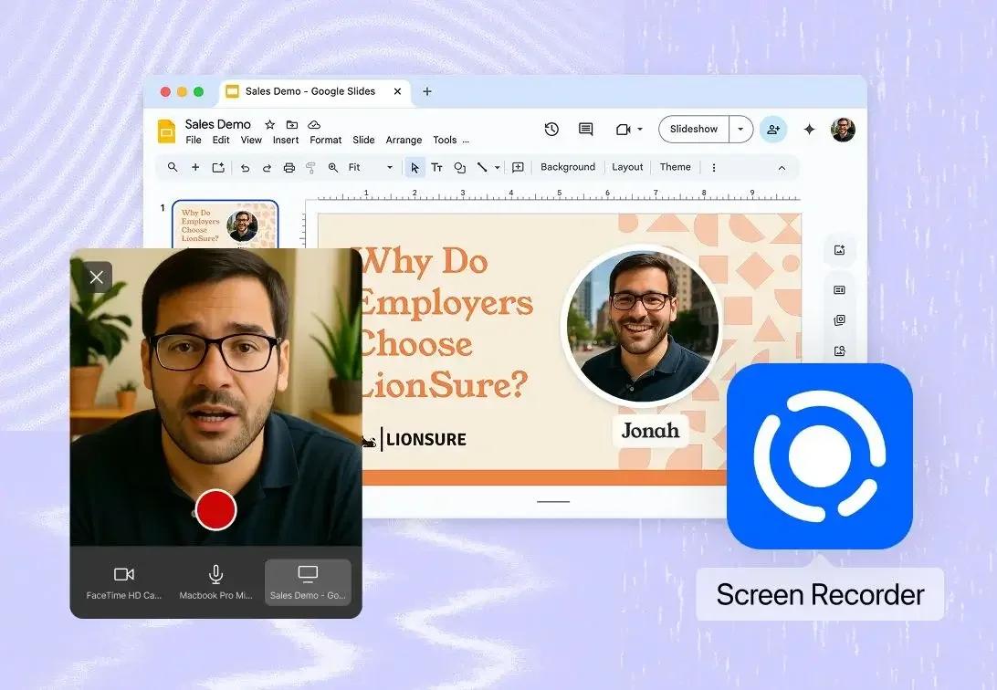 Record your screen, webcam, and mic simultaneously