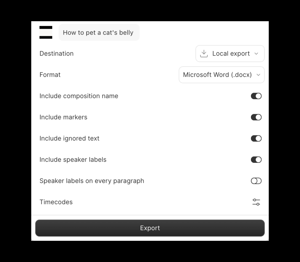 Export your transcript