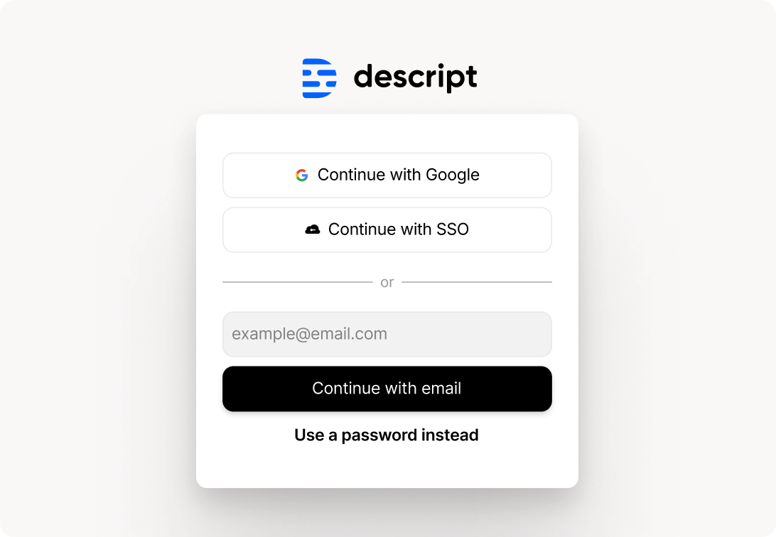 Create a Descript account