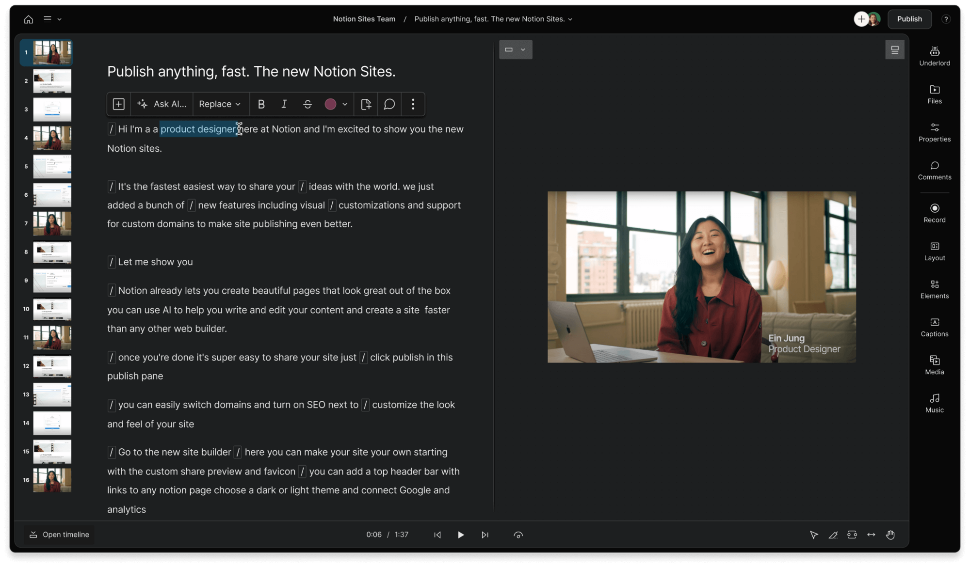 Edit your recordings like you edit a doc
