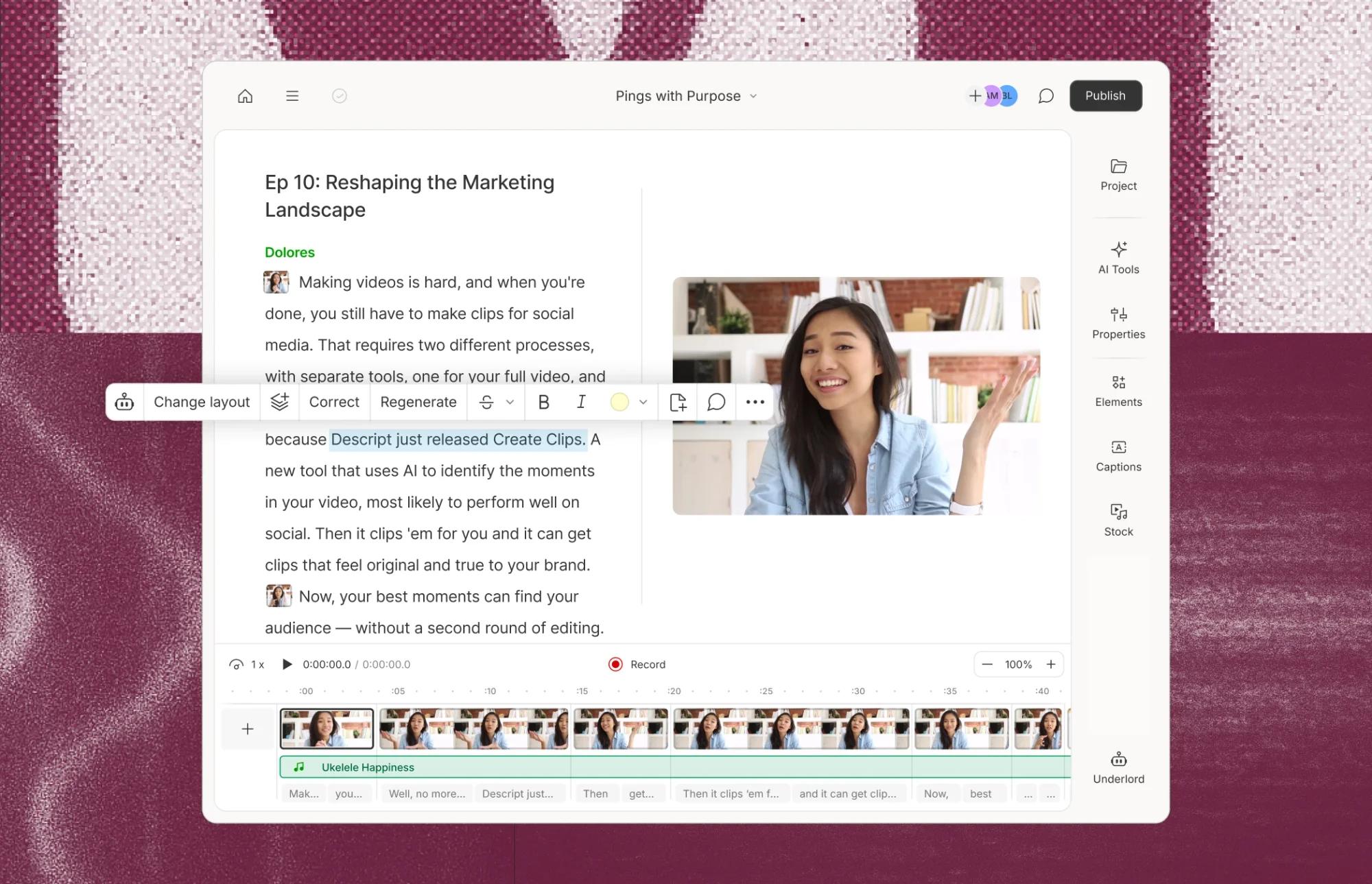 Edit audio and video by editing text