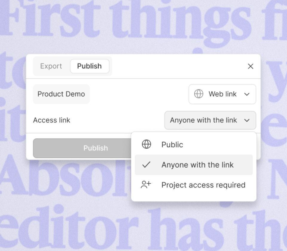 Send a preview to anyone, anywhere