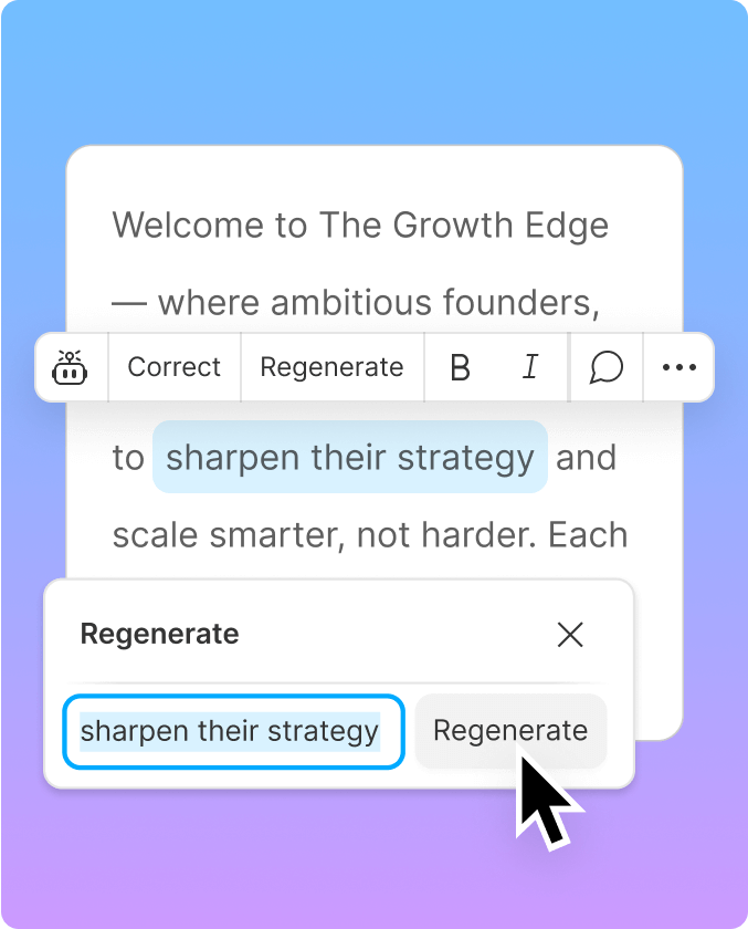 Fix mistakes with Regenerate