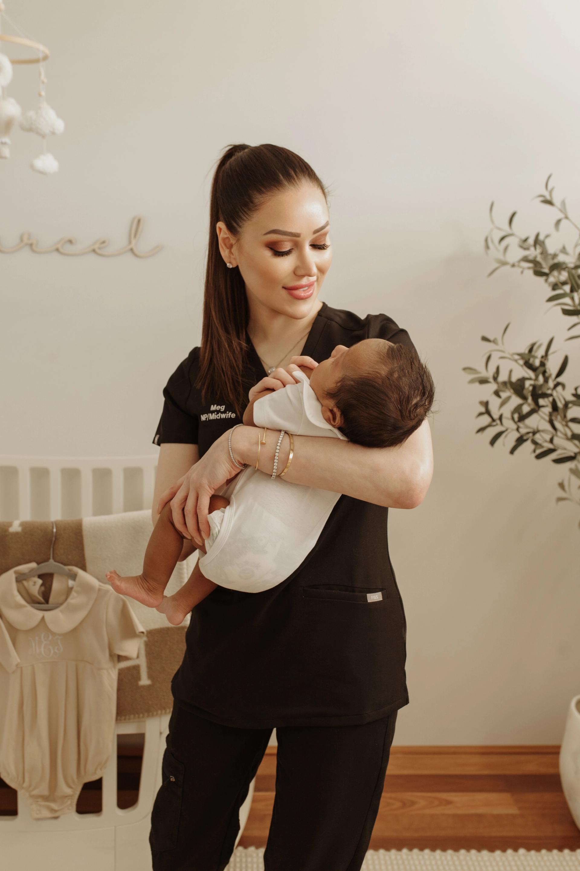 megan holding newborn